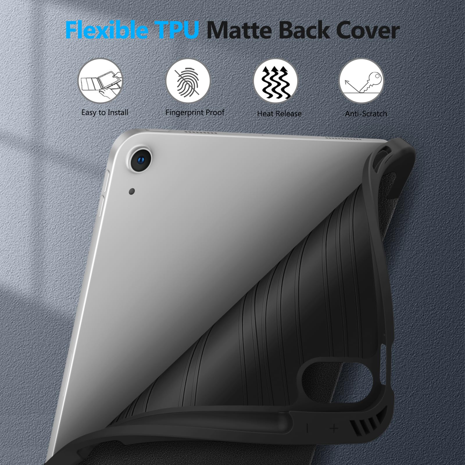 Coque Fintie SlimShell Pour IPad Air 5e/4e Génération 10,9 Pouces - TPU Souple, Porte-Crayon, Veille/Réveil Automatique