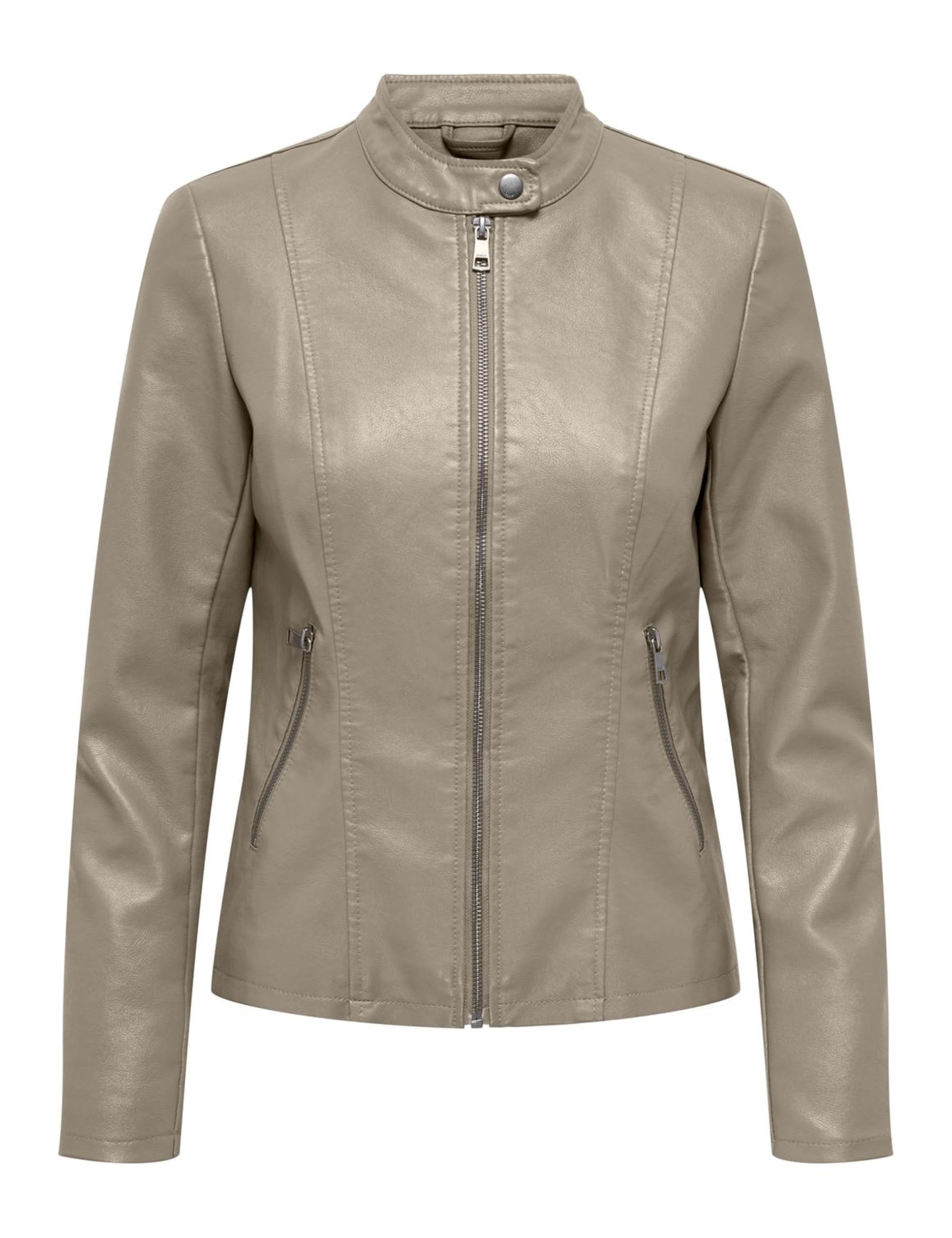 ONLY Women's Onlnewmelisa Faux Leather Jacket CC OTW, Weathered Teak, S
