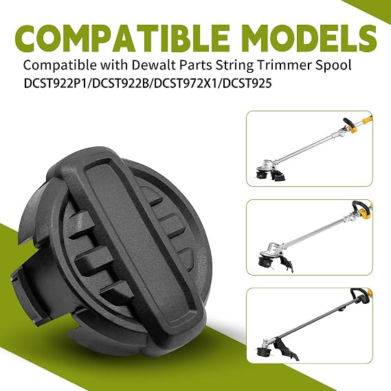 2 Pack DWO1DT995 Weed Trimmer Head Cap Cover - Spring and Spring Caps Replacement for Dewalt String Trimmer Head Cap Cover Replacement for Dewalt DCST922P1 DCST922B DCST925 DCST972X1