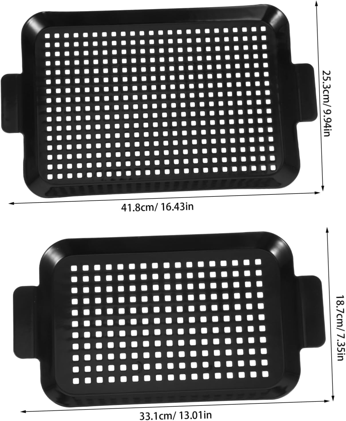 Happyyami 2pcs Grill Plate Baking Pans Baking Tray Oven Tray Bake Pan Flat Pan Baking Dish Grilling Table Steel Griddle for Gas Grill Metal Tray Holder Bbq Grill Pan Black Stainless Steel