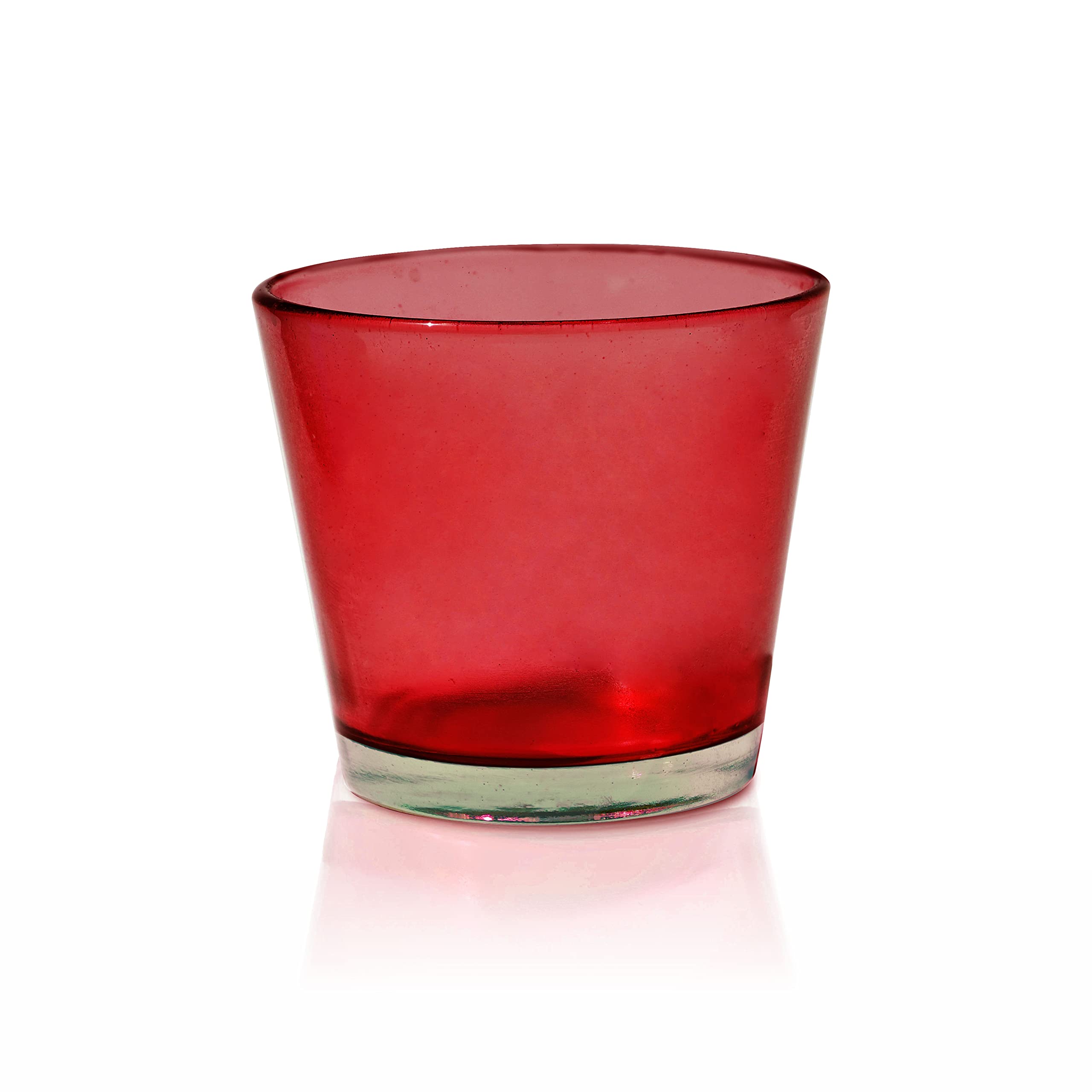 Pure Source India Glass Flower Vase, Small Glass Pot (3.5 X 3.25 Inches) Without Flower (Red)-image-29