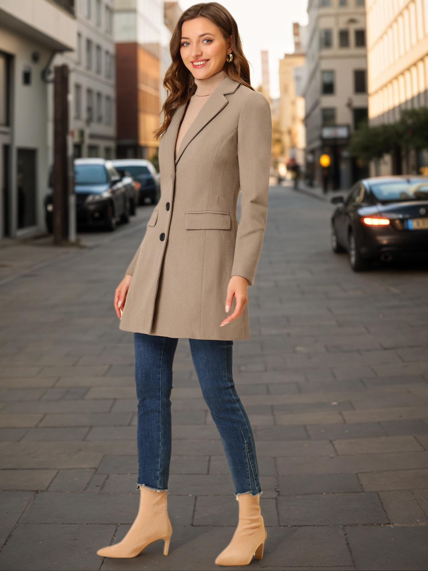 Allegra K Fall Coats for Women's 2025 Pea Coats Long Winter Trench Coat