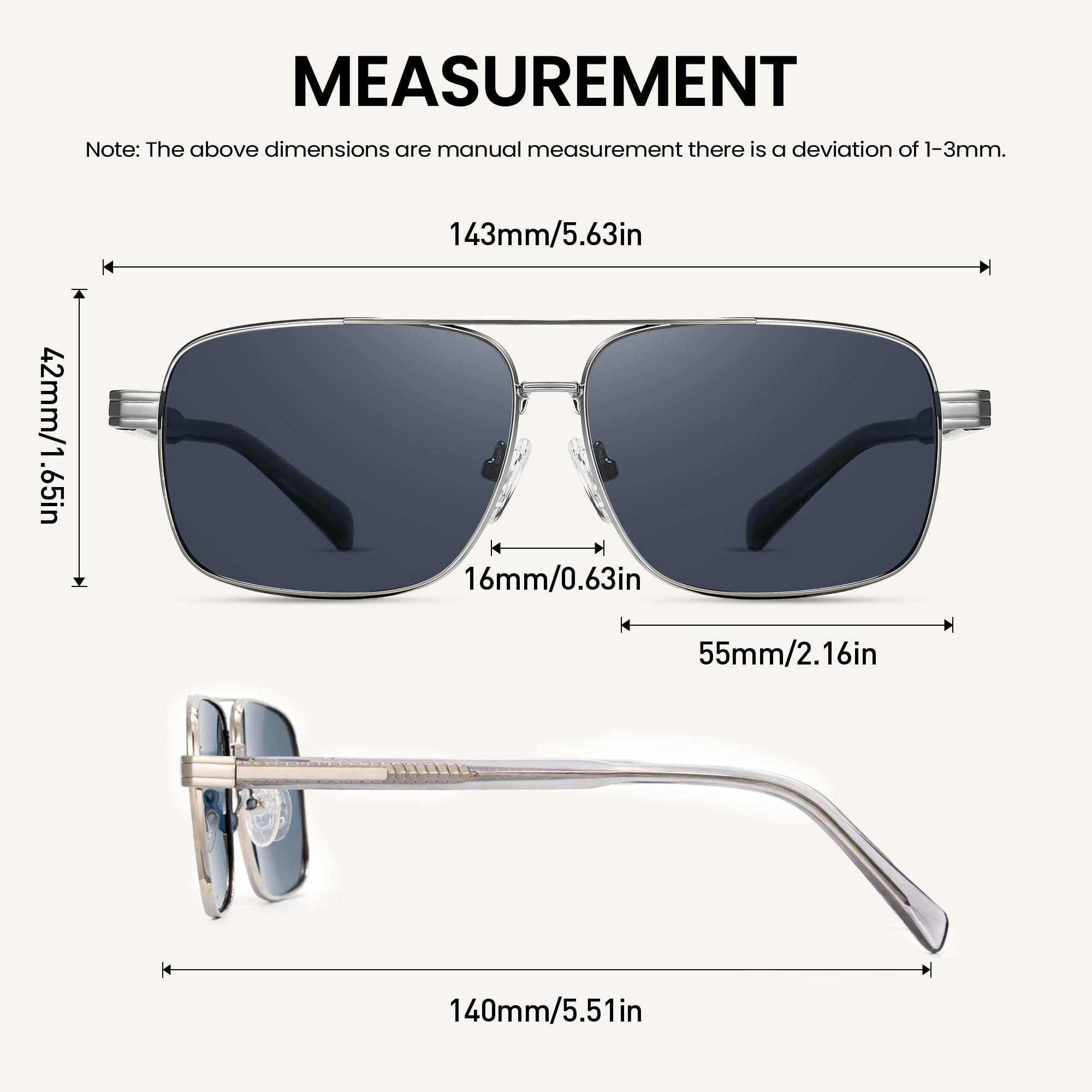 Cyxus Gafas de Sol Polarizadas Pilot Hombre Mujer Patillas Acetato AP1376