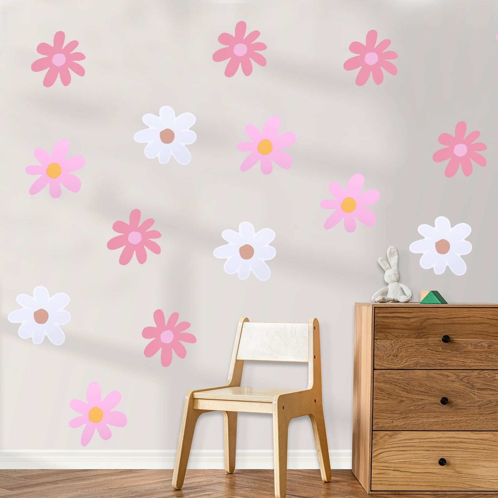 6 pegatinas de pared con diseño de margaritas, flores blancas, autoadhesivas, para decoración de pared, habitación infantil, manualidades, para niñas, niños, dormitorio, fondo para sala de estar