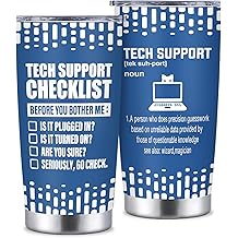 Tech Support Gifts for Men, IT Guy Funny Coffee Tumbler 20oz, Technical Support Gifts for Technician Computer Programmer Tech Lover