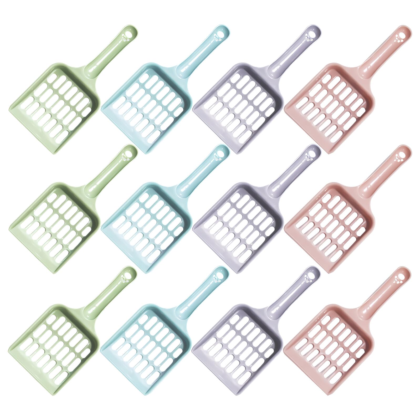 DOITOOL Set da 24 Palette per Lettiera per Gatti in Plastica Robusta Paletta Piccola Fori Sottili per Setacciatura Efficiente Strumento Leggero per Pulizia Rapida della Lettiera Adatto