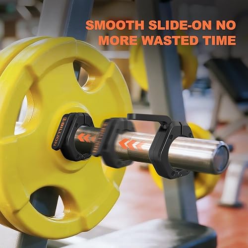 Miniatura 5 de Abrazaderas olímpicas de barra de 2 pulgadas (par) collares de barra para levantamiento de pesas seguro, clips de peso de liberación rápida para