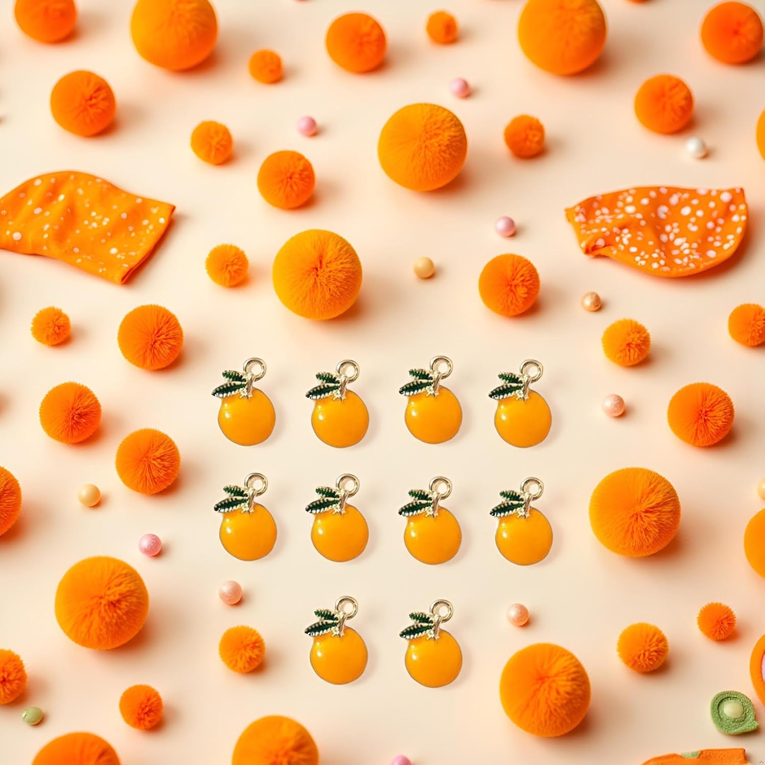 10 Pcs Cartoon Orange Fruit Charms for Jewelry Making, DIY Plated Enamel Cute Orange Pendant for Earring Necklace Bracelet Keychain Craft Supplies Findings Making Accessories, 8x13mm - Image 4