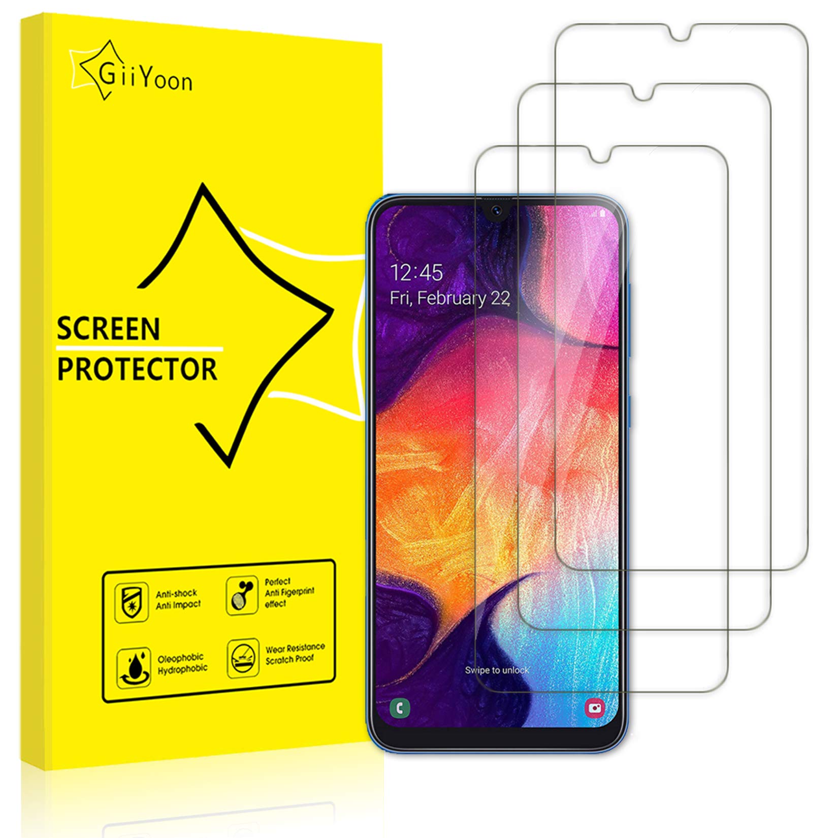 Pack of 3 Tempered Glass Screen Protector for Samsung Galaxy M30/A50/A30/A20/A50s/A30s/M30s/M21/M31 [9H Hardness Protector] [Bubble Free] [Anti-Scratch] Screen Protector Film