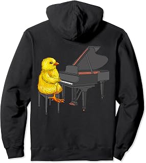 Funny Chicken Playing Piano - Piano Musician Gifts Idea Pullover Hoodie
