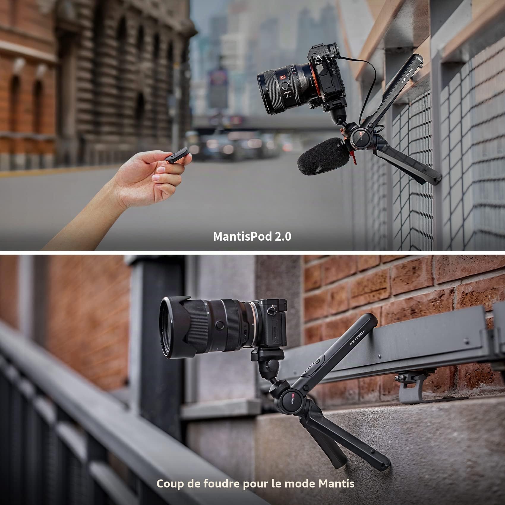 PGYTECH MANTISPOD 2.0 Mini Caméra trépied avec télécommande Bluetooth, Trépied Flexible pour Vlogs, Léger et Compact pour Sony Alpha 7 III/Alpha 7 IV/Alpha 6400/Canon EOS M50 Mark II