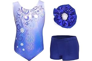 Girls Gymnastics Leotards One-piece Sparkle Rainbow Size 8-10