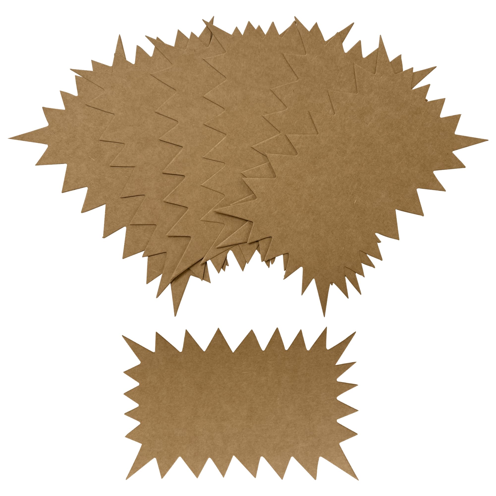 Pack of 20 Brown Kraft Flashes 200 x 150mm - Display Labels Sale Pricing Crafts