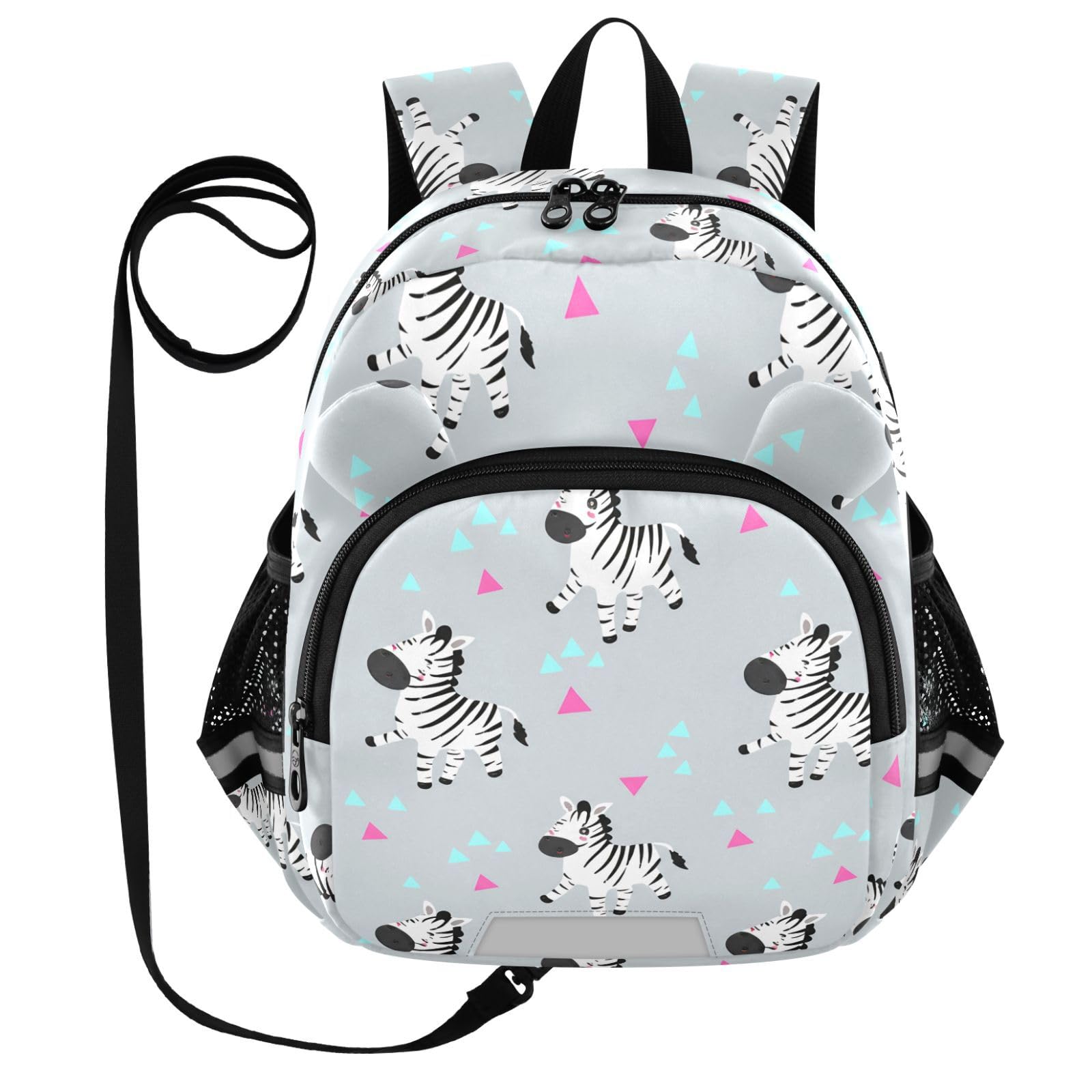 Cartoon Zebra LightGray Toddler Harness Backpack for Boys Girls 3-6 Years Kids Backpack with Anti Lost Safety Leash Baby Protection Backpack for Walking Preschool Travel