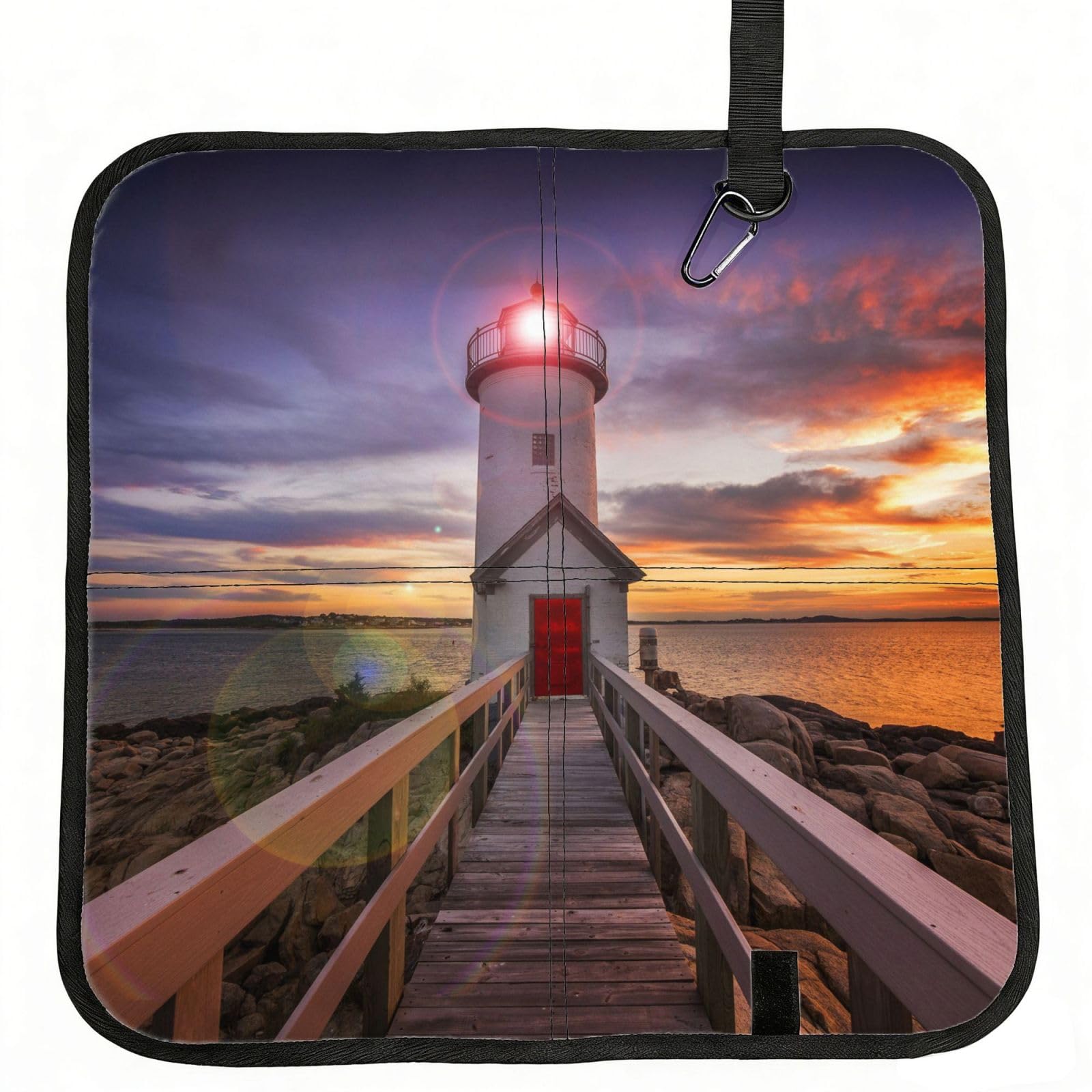 ERCgad Lighthouse Print Foldable Seat Cushion Portable Chair Pad Lightweight Travel Outdoor Office Home
