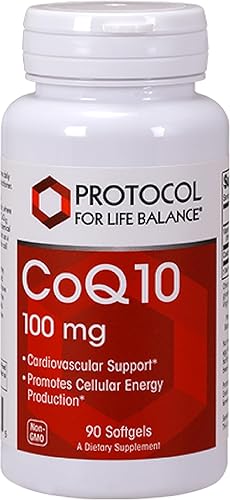Protocol For Life Balance - CoQ10 100mg - Apoya el músculo cardíaco saludable con vitamina E y lecitina salud cardiovascular y circulatoria rica en