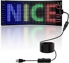 Programmable LED Scrolling Sign - Full Color Display Board with Bluetooth APP Control - Custom Text & GIF Patterns - Perfect for Business Advertising & Car Displays (Full Color, 7" x 3")