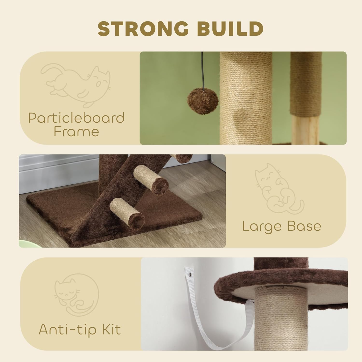 Adjustable height mechanism of the cat tree