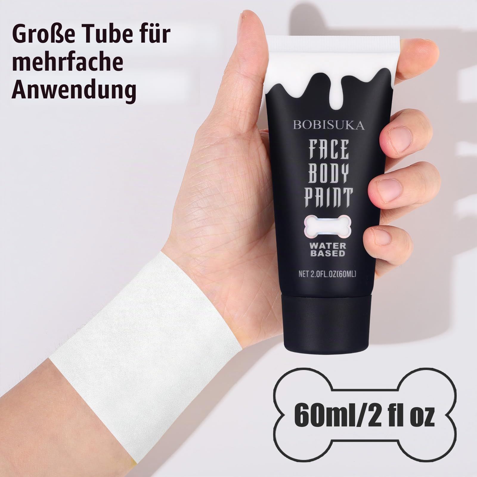 BOBISUKA Weiße Gesichtsfarbe Halloween Schminke Weiss Waschbare – Ansicht 2
