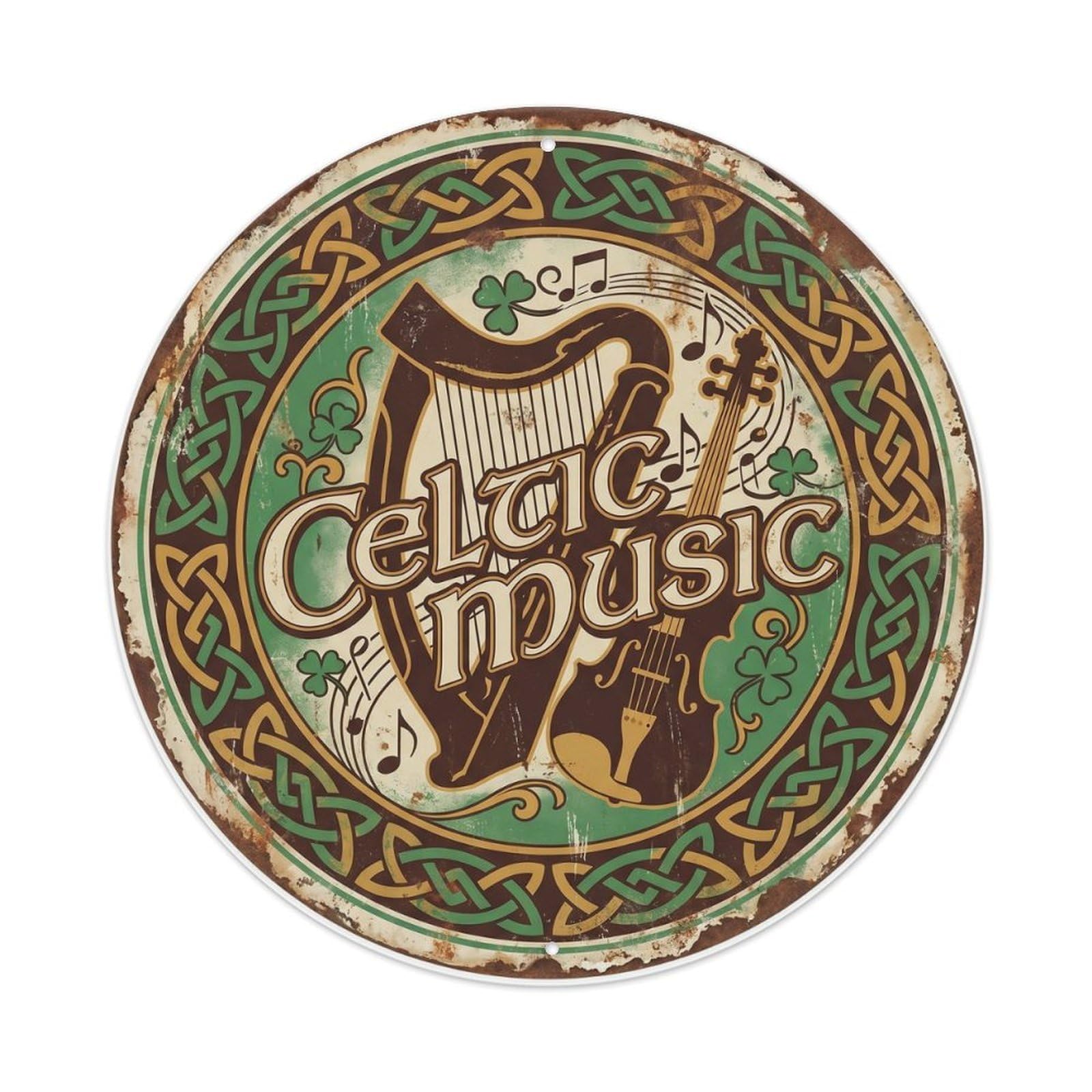 Vintage Travel Celtic Music Ireland Metal Tin Sign