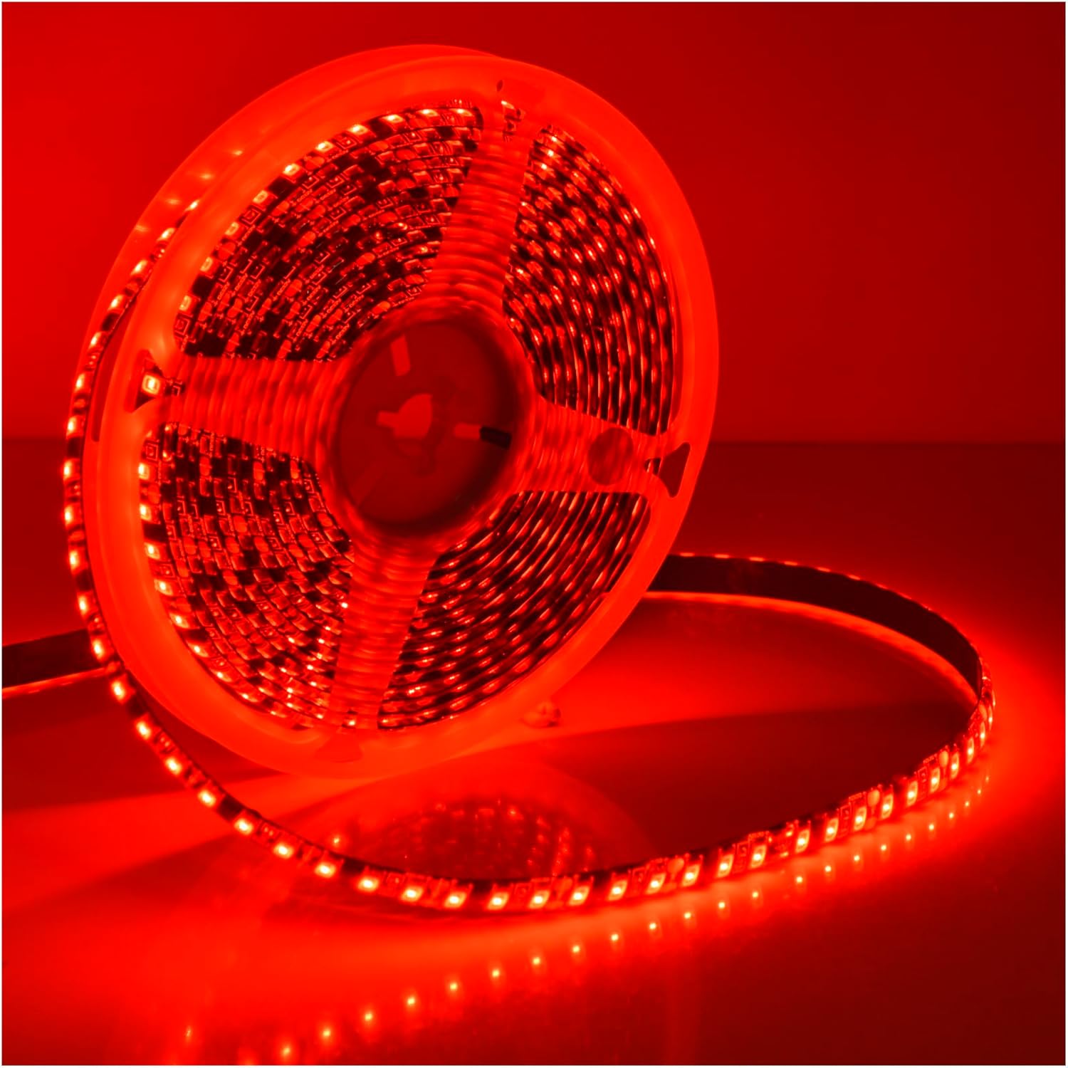 Super Bright Black PCB 12V SMD5630(0.4w) LED Strip Lights Without Power Supply, IP65 Waterproof, Pack of 16.4ft/5M (600LED-Red)
