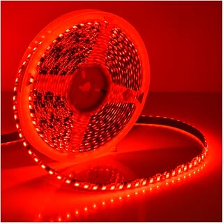 Super Bright Black PCB 12V SMD5630(0.4w) LED Strip Lights Without Power Supply, IP65 Waterproof, Pack of 16.4ft/5M (600LED-Red)
