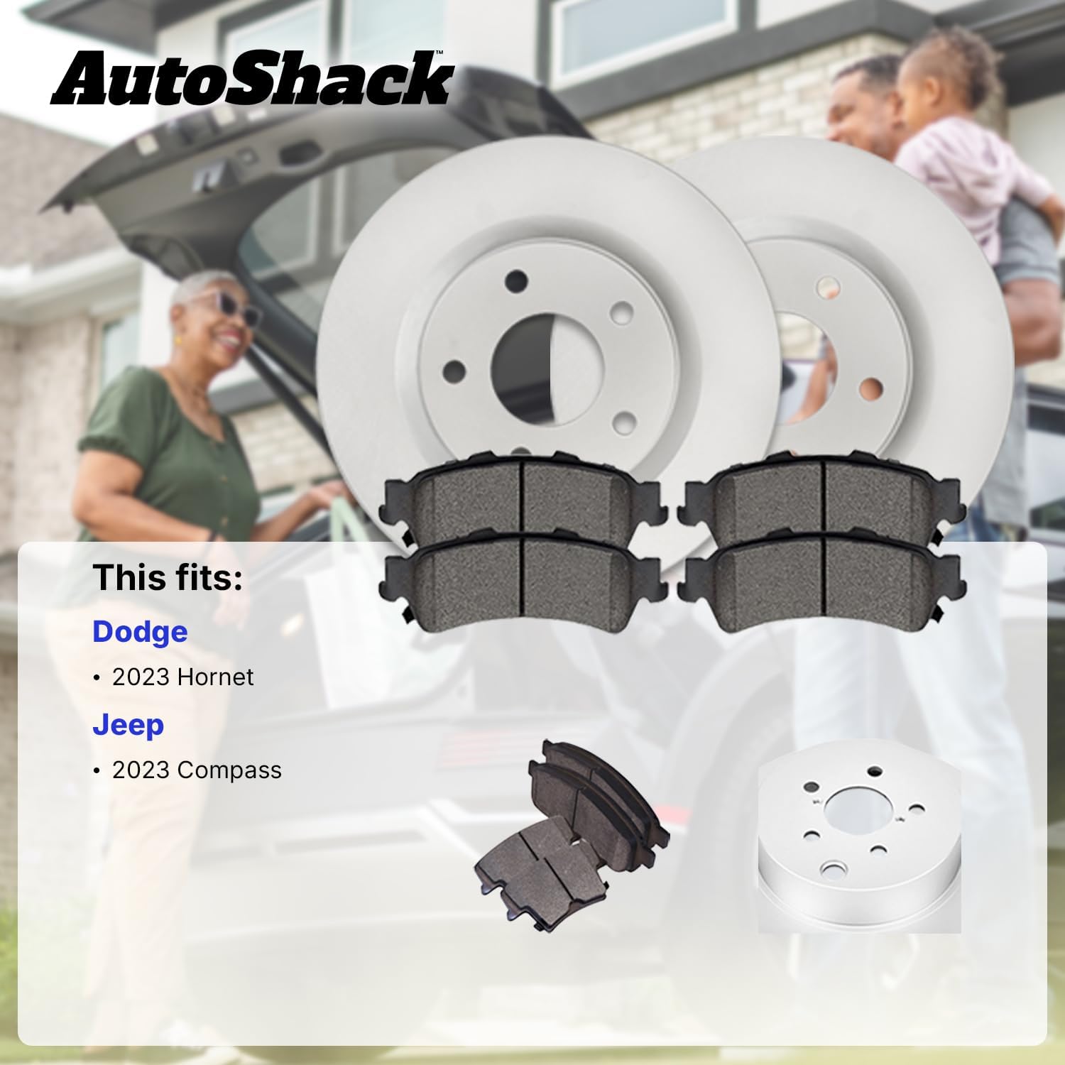 AutoShack Front Brake Rotors & Ceramic Pads for Jeep & Dodge, Compass 2023 Hornet 2023-2025, AWD FWD L4 2.0L - Coated - ArmorStop - 12.99" (330 mm), 5-Lug