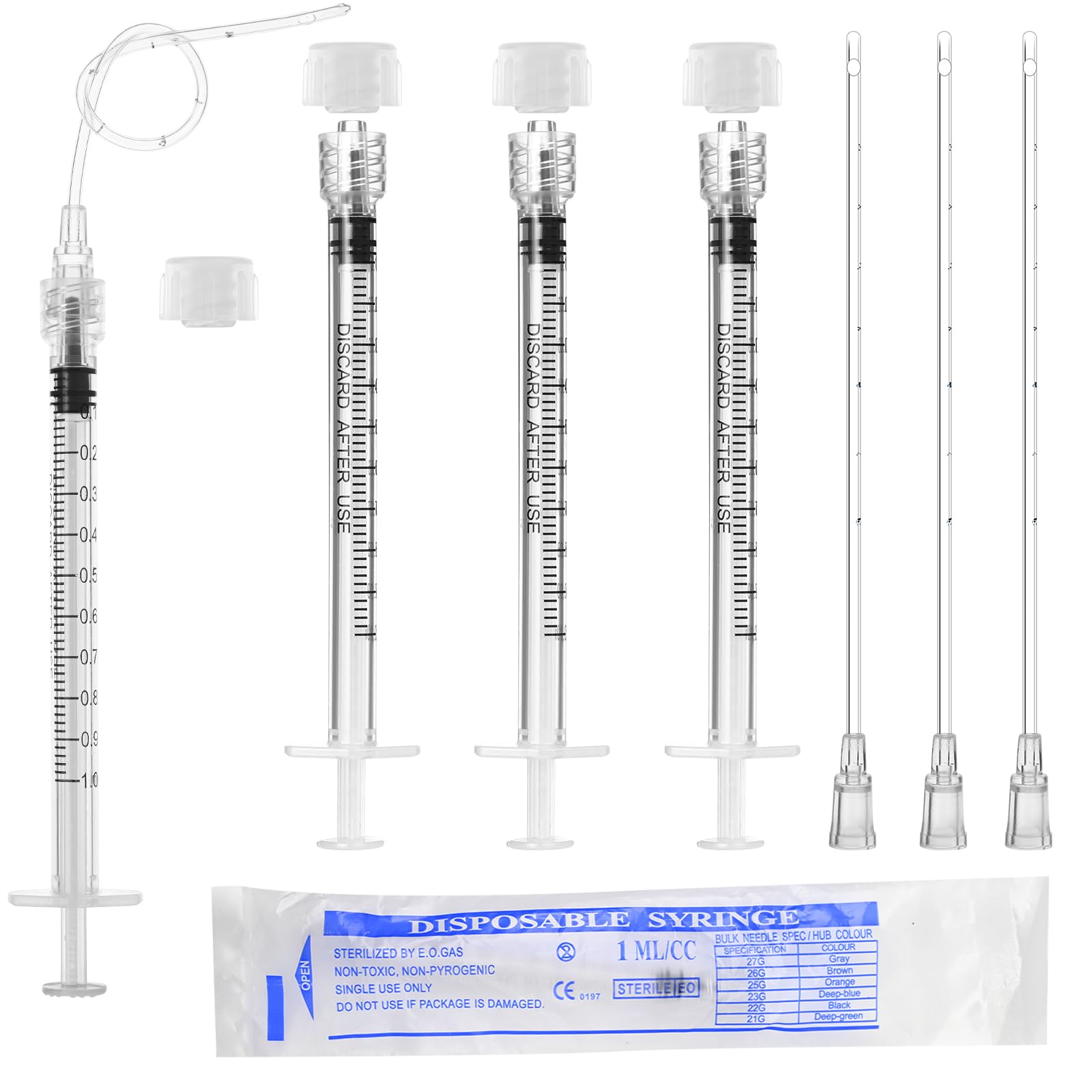20ml Luer Lock Syringe with Cap and Soft Plastic Tube, Pack of 30 — Amazon image 20