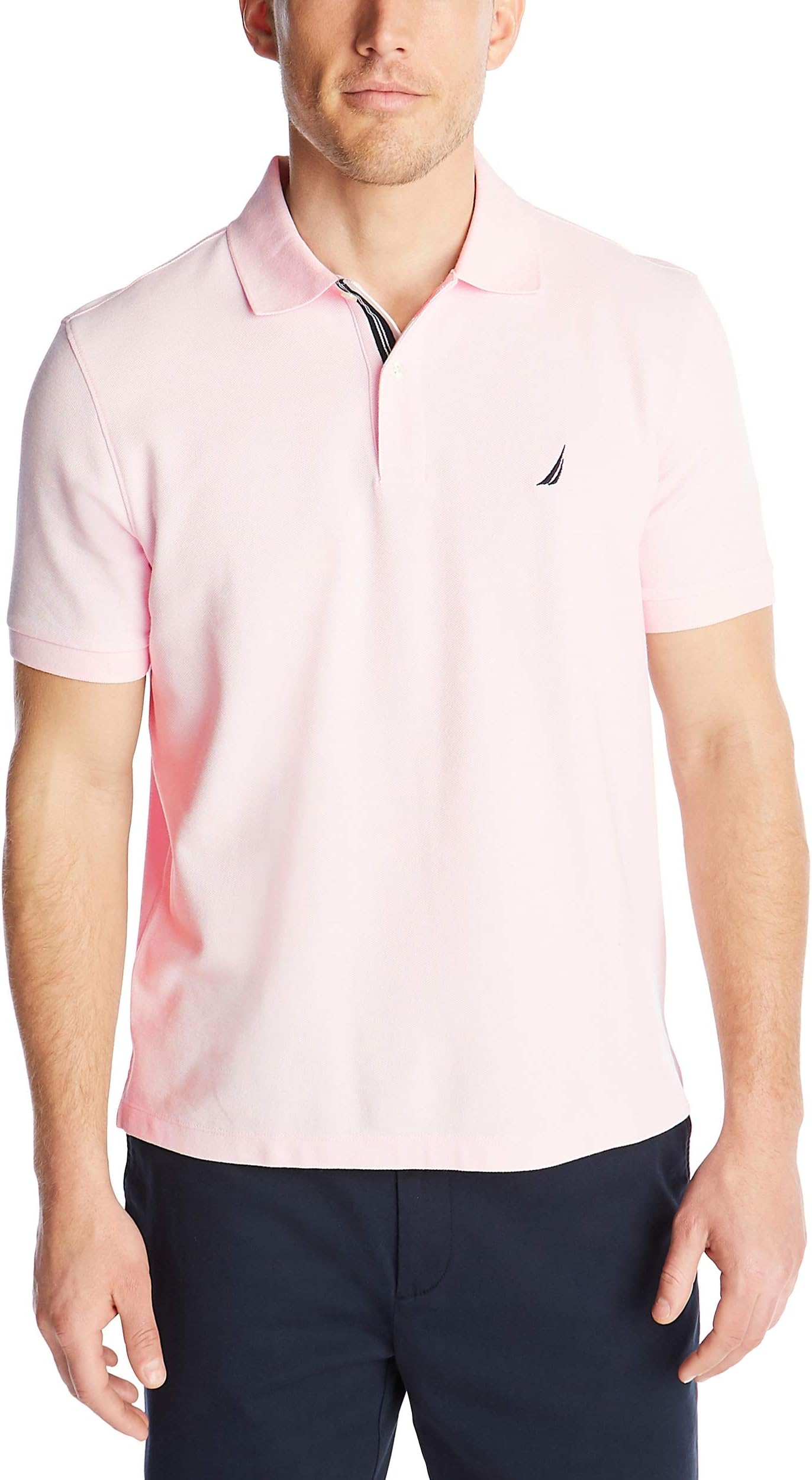Men's Solid Anchor Deck Classic Fit Short Sleeves Polo