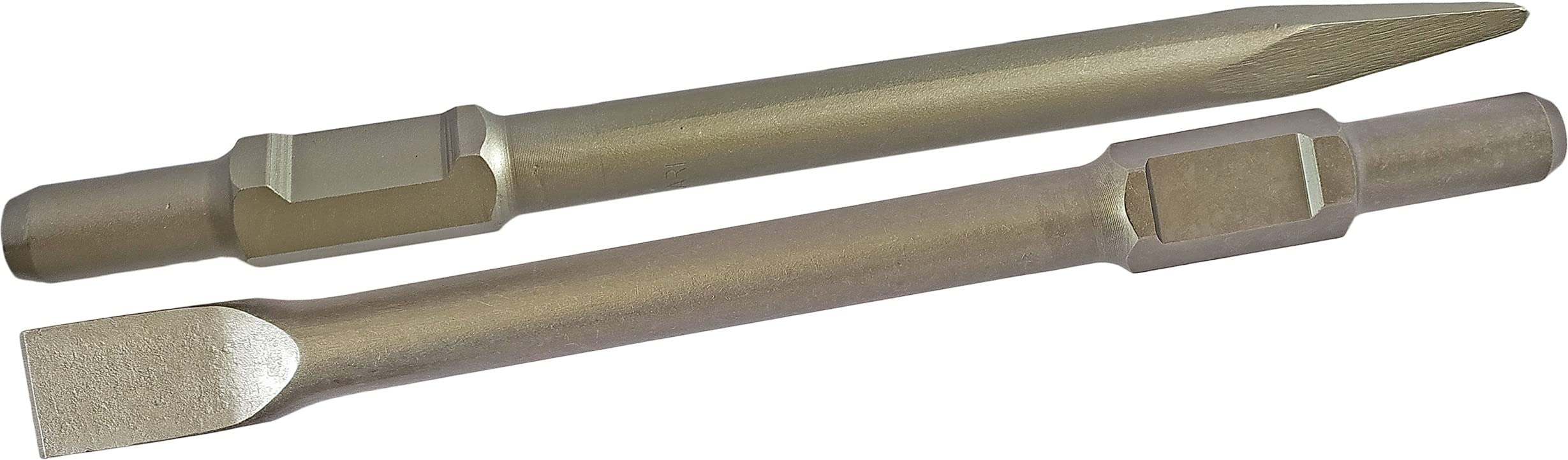 Inditrust 30mm x 400mm 1pc Flat & 1pc Point Demolition Hammer bit Chisel 2