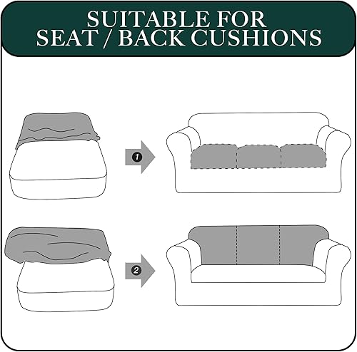 Miniatura 6 de StangH Fundas de cojín elásticas para sofá fundas de cojín de terciopelo de lujo suave y flexible fundas de asiento de sofá de repuesto con parte