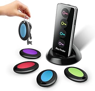 Key Finder Locator,VODESON Wireless Key Tracker,Remote Finder Tracking Device,Easy to Use,Perfect for Seniors,Tracker Tags for Finding Car Keys,Phones,Wallet,Remote Control,1 Transmitter & 4 Receivers
