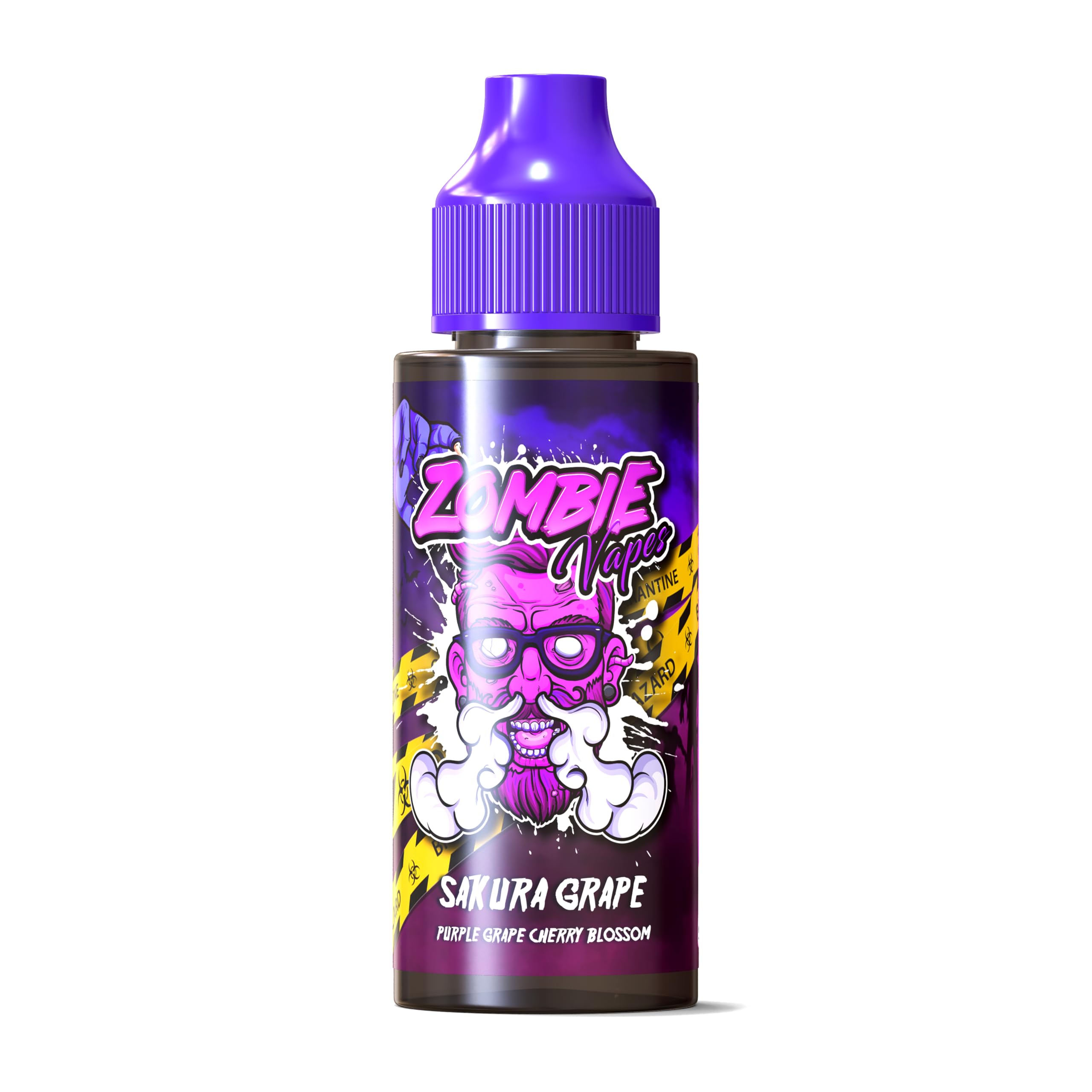 Sakura Grape vape juice 100ml by Zombie Vapes | 70/30 vape liquid | Juicy Grape hint of Cherry | Shortfill E Liquid Nicotine Free 0mg Vape | Space to add Nicotine Shot or Nic Salt | No Nicotine Vape