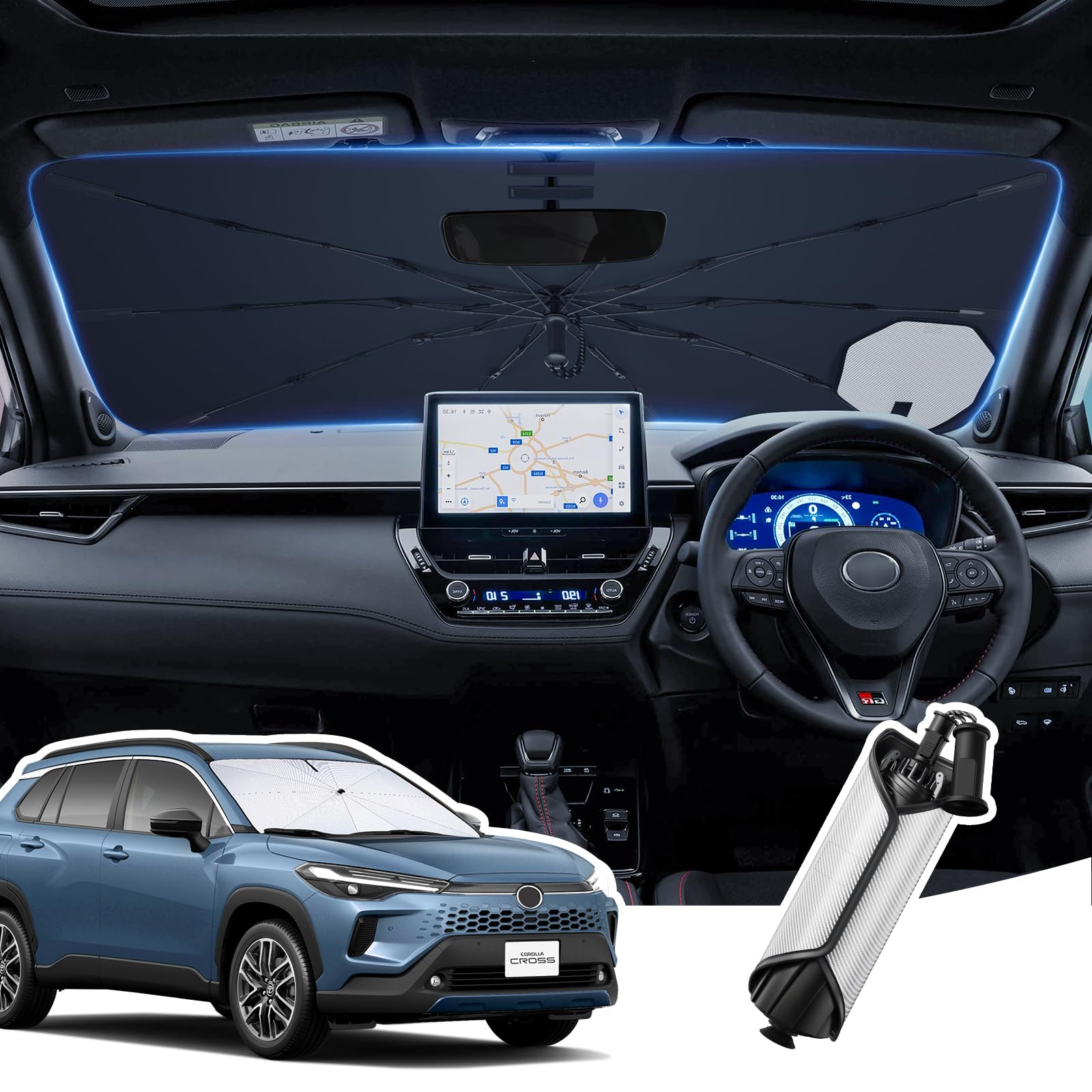 LANGBEAN 2026新設計 トヨタ カローラクロス 10系 専用 傘型サン…