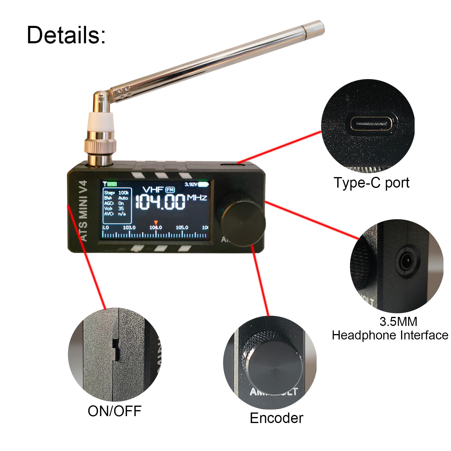 Amazon.com: Upgraded ATS MINI V4 Radios, SI4732 Pocket Shortwave