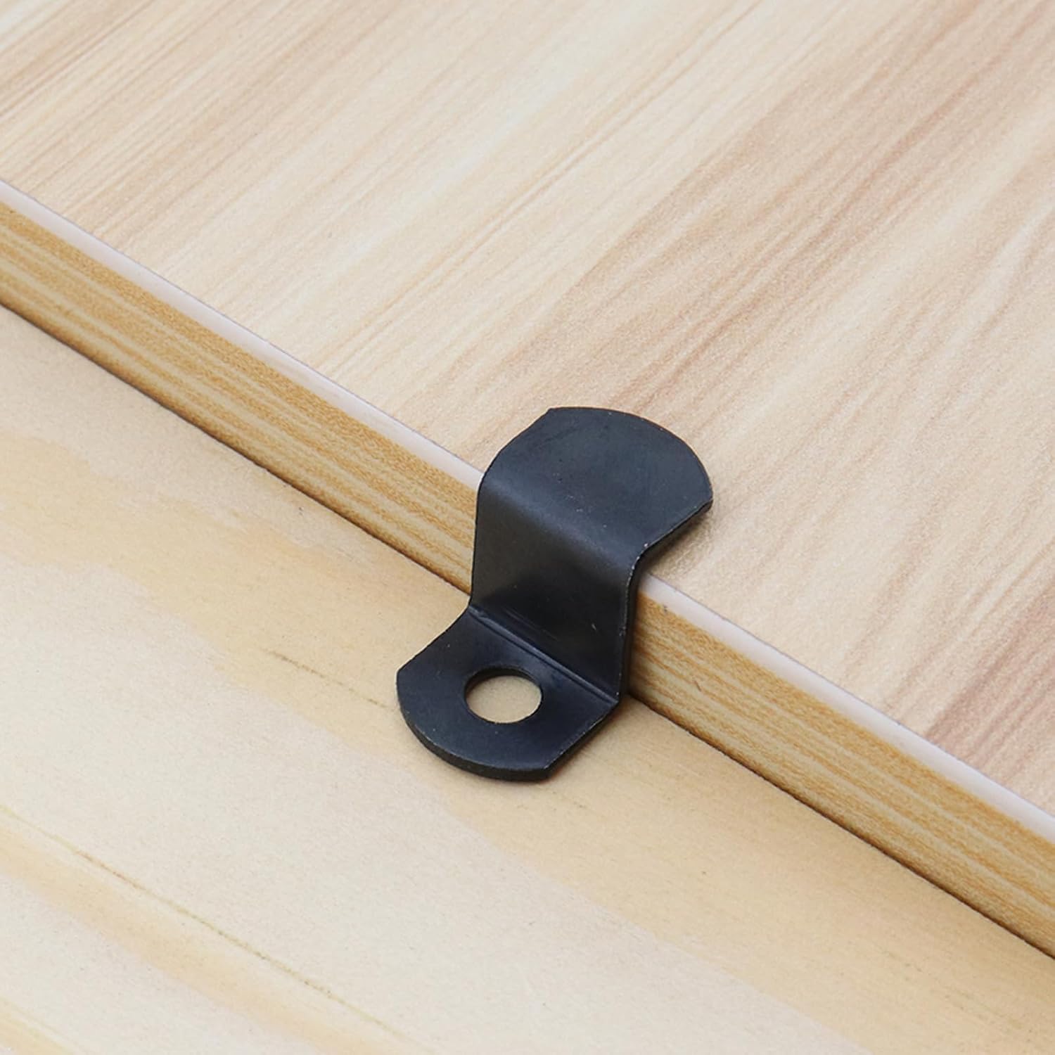 50pcs Black Offset Canvas Clips Metal Photo Frame Clips Mirror Clamps Heavy Duty Offset Mirror Clips for Picture Frame Painting Blackboard, with Screws (10 pcs Each 0/0", 1/8", 1/4" 3/8" 1/2")