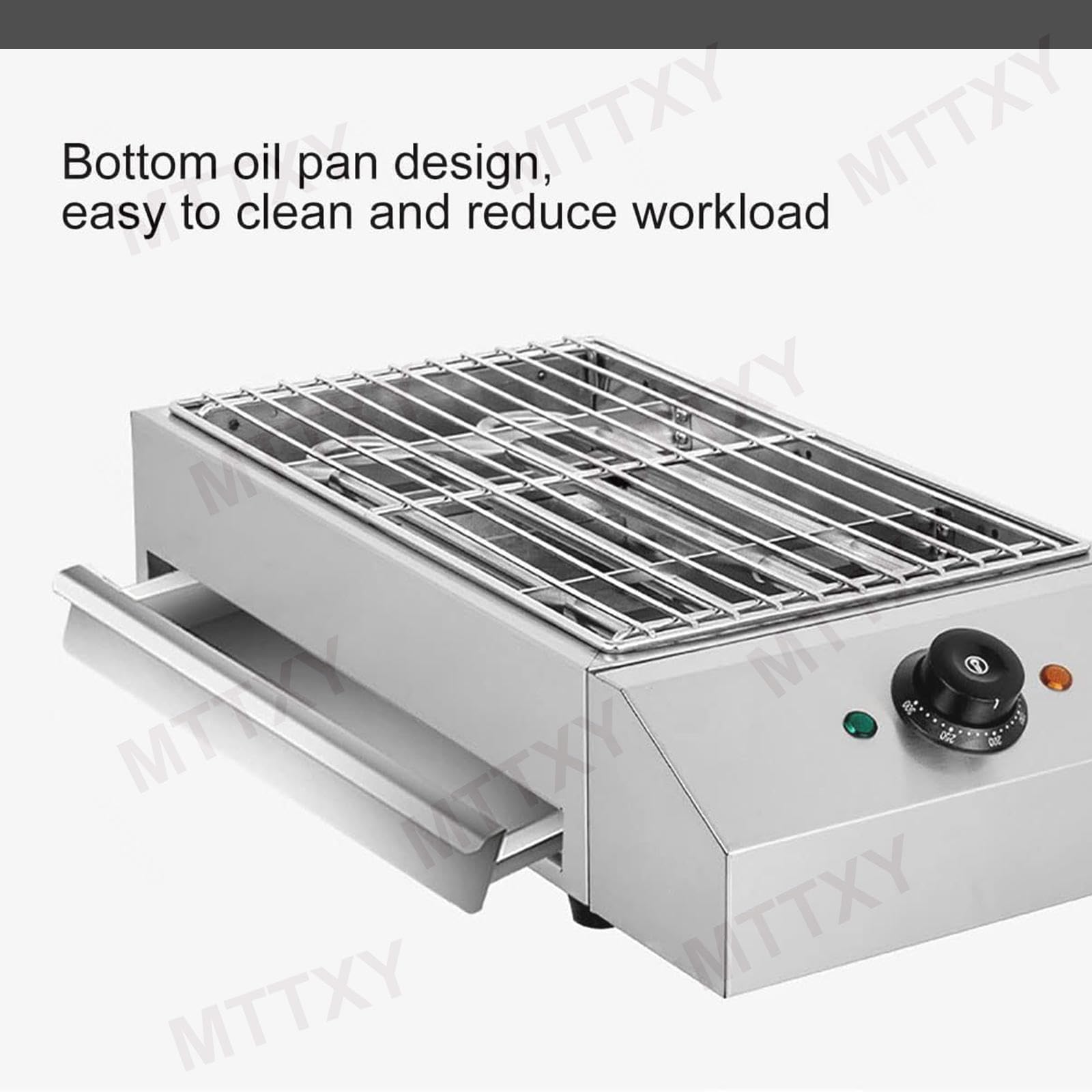 Bezdymny Grill Do Wnętrz, Elektryczny, Bezdymny, Przenośny Grill Do Grillowania O Mocy 1800 W, Grill Ze Stali Nierdzewnej, Powłoka Zapobiegająca Przywieraniu, Kontrola Temperatury Na Piknik