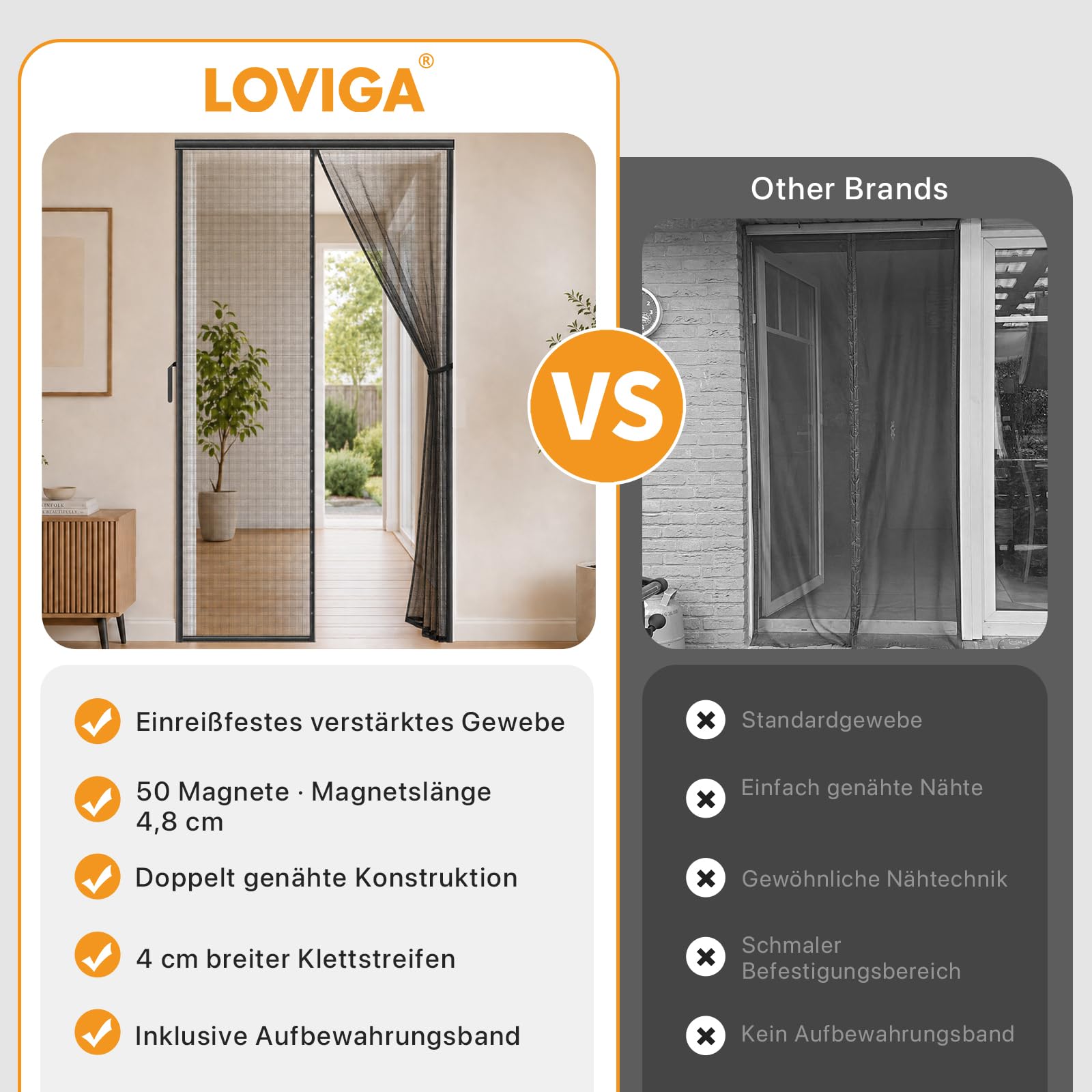 LOVIGA 100x220 cm mosquitera puerta magnetica, mosquitera puerta con 50 imanes, mosquiteras para puertas de fibra de vidrio, cortina mosquitera puerta exterior, mosquitera magnetica