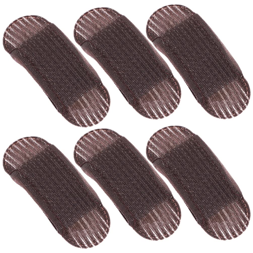 minkissy6 Pcs Bump It Up Volume Hair Base Hair Styling Insert Hair Bump Up Comb Clip Sponge Bun Hair Pad Accessories DIY Hairstyle Coffee, 7X2.8X0.5CM