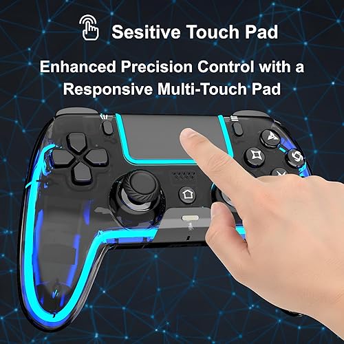 Miniatura 9 de VioraTech Wireless Controller for PS5 with Hall Effect Joysticks, RGB Lighting, Turbo & Macro Functions, Linear Triggers, 6-Axis Sensor, Dual