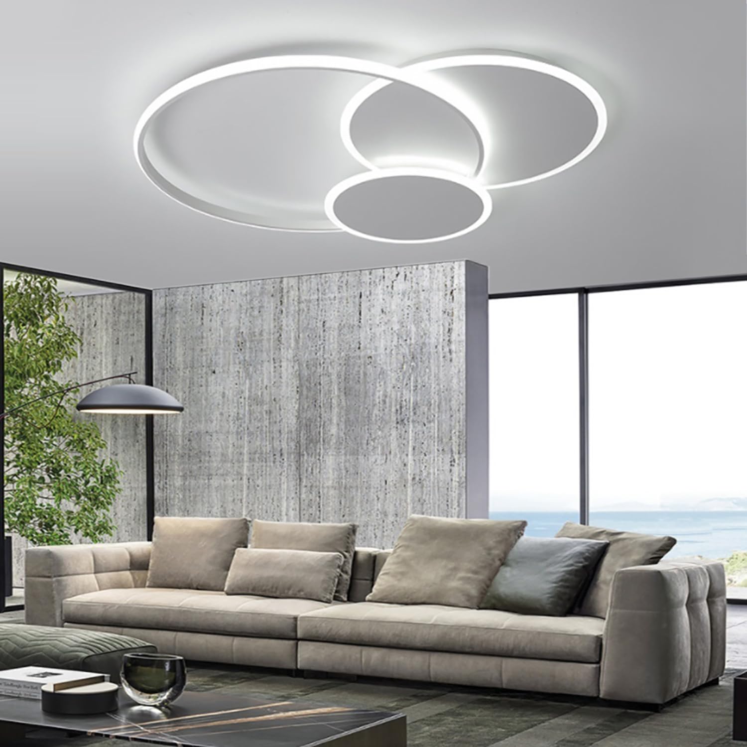 Plafoniera LED Soffitto, 39W Lampada da Soffitto Moderna Rotonda, 52CM Plafoniera Camera da letto Dimmerabile 3000K-6000K, Plafoniera LED per Soggiorno Camera da letto Camera dei Bambini