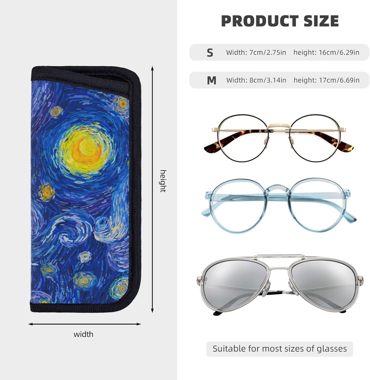 Giinly Glasses Case Eyeglass Sunglass Case Soft Pouch Slim Portable Eyeglasses Sleeve - Image 5