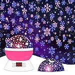 MOKOQI Snowflake Projector Night Light Indoor, Snowflake Nightlight with Timer, Star Lights Projector for Ceiling Kids Room Decor Gifts for 3-8 Year Old Girls Christmas Birthday Gift for Toddler