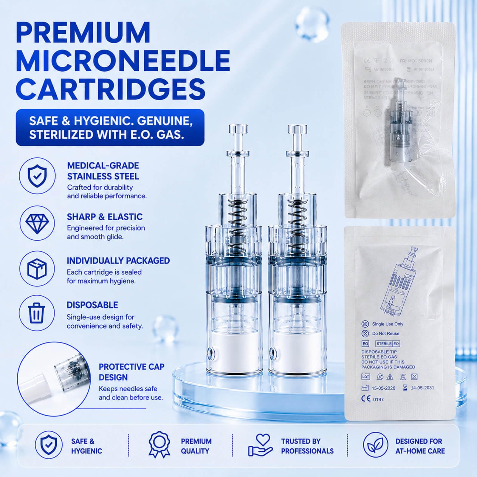 Dr Pen Ultima M8 / M7S Lot de 30 cartouches de rechange d'origine 36 broches stériles et hygiéniques à usage unique pour une peau lisse, uniforme et éclatante Compatible avec les appareils Dr Pen M8