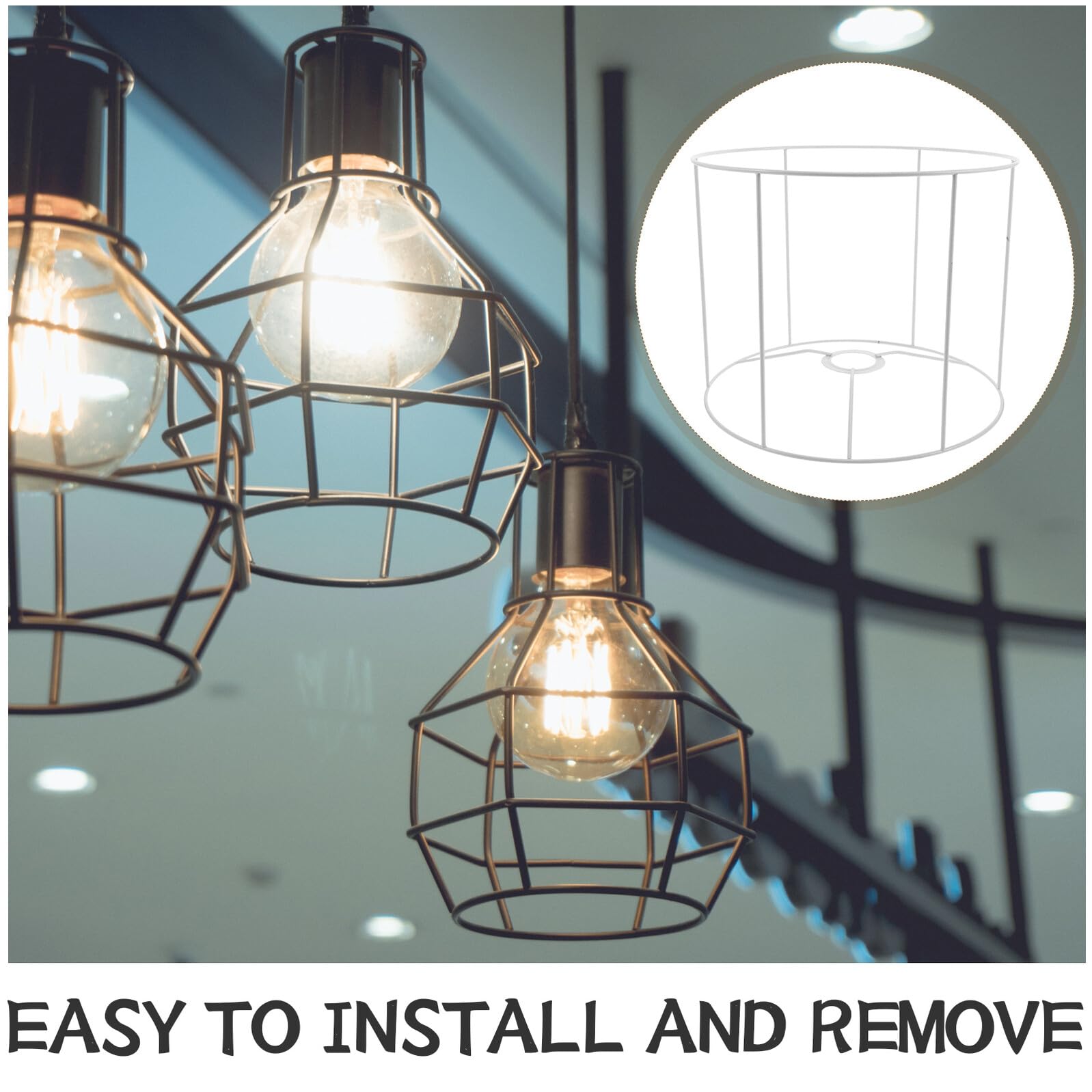 IMIKEYA cornice portalampada e27 paralumi paralume lampada cornice lampada e27 da soffitto portalampada a sospensione bianco