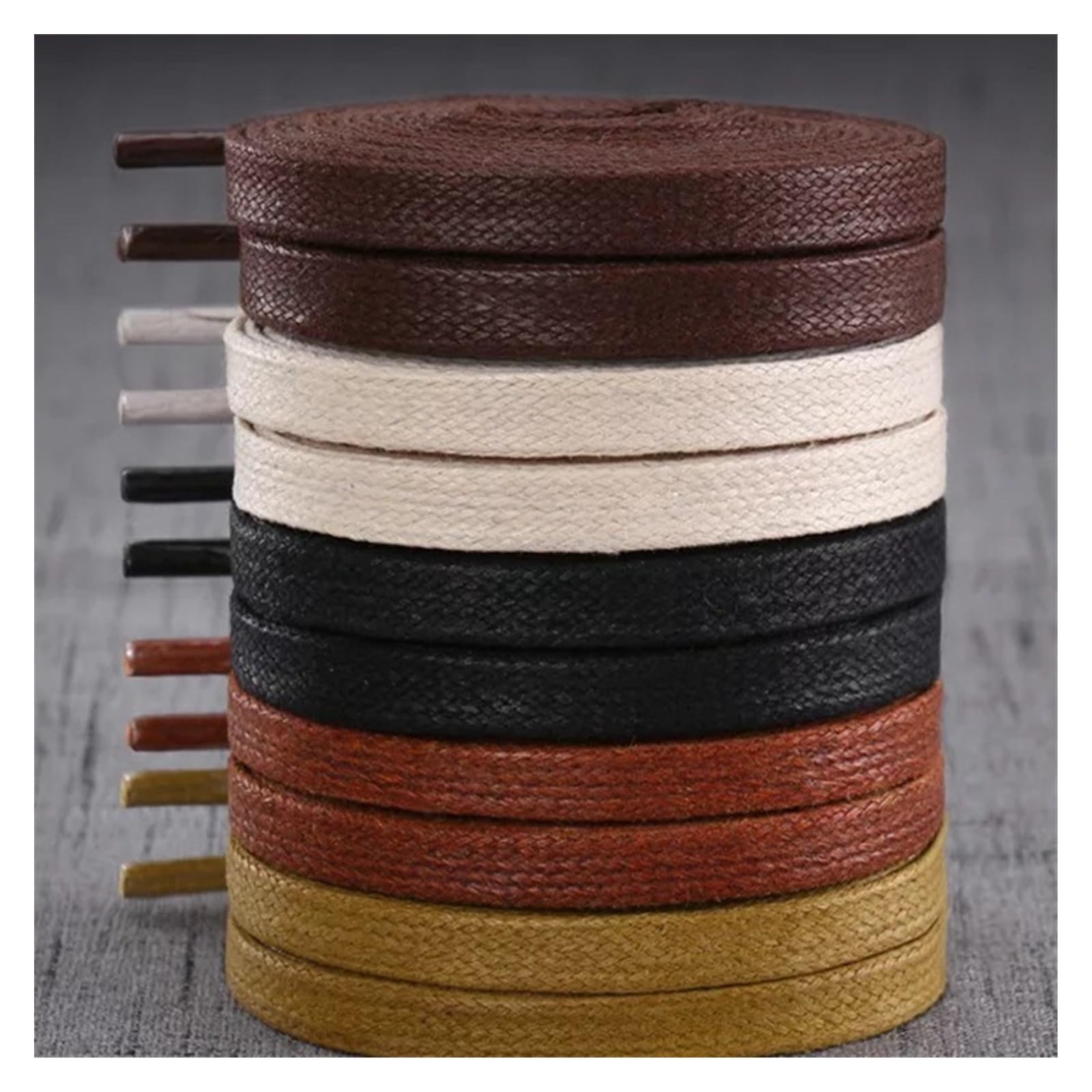 Flat Trainers Shoelace，trabajo cordones de arranqu Cordones planos encerados Cuero Zapatos casuales impermeables Cordones Botas unisex Cordones(Beige,120)