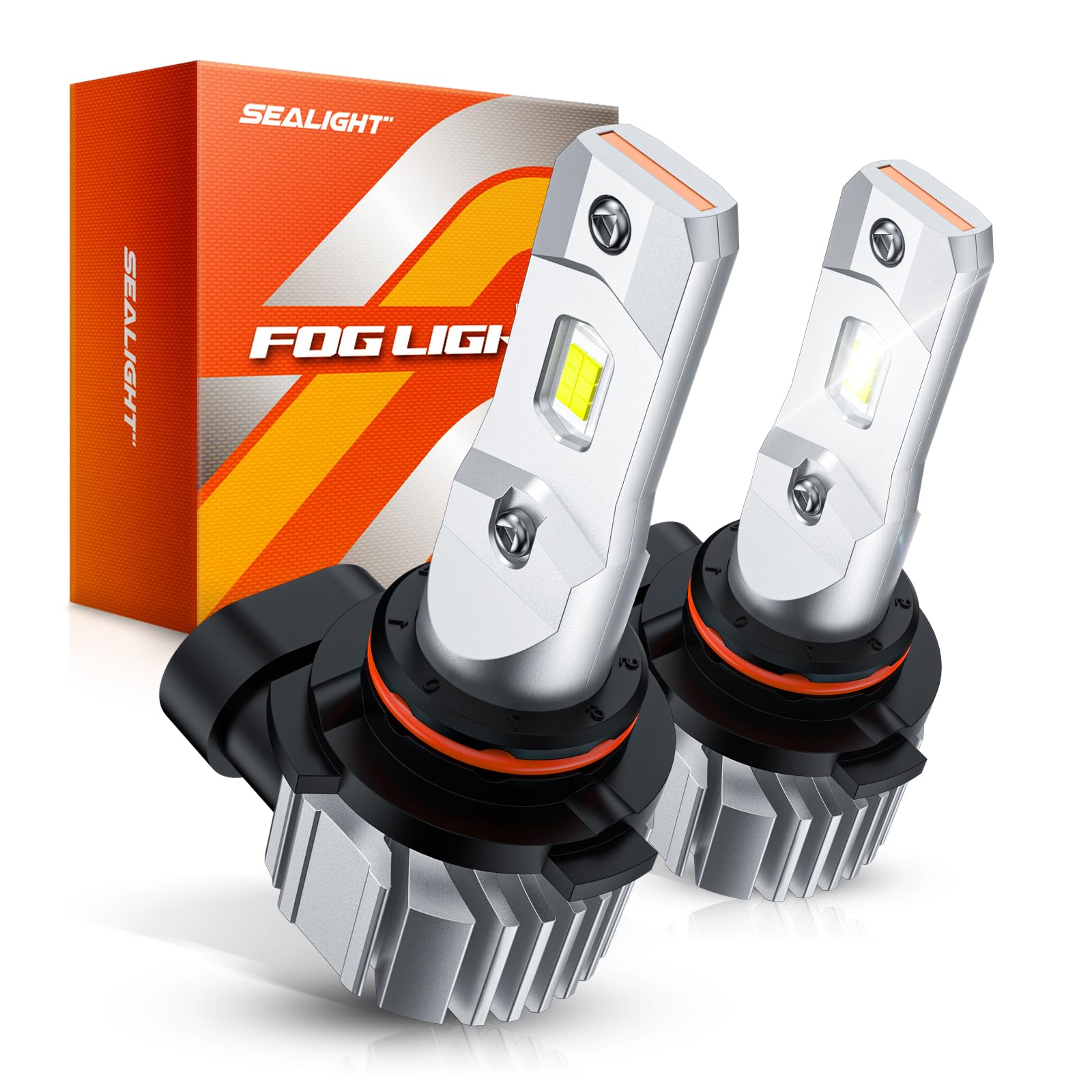 SEALIGHT 9145 H10 LED Fog Light Bulbs or DRL, 18000LM 800% Brightness 9140 H10 9145 LED Fog Lights LED Bulb for Car, 6500K Cool White 984 FT Strong Penetration, 60000 Hours Lifespan, Pack of 2