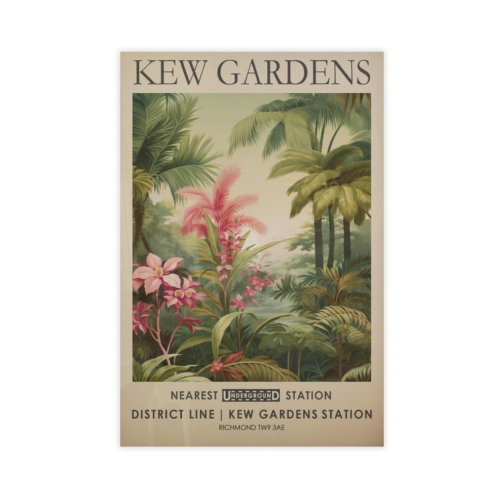 MGHDGD Kew Gardens, Vintage Tropical Botanical Art (2) Canvas Poster Bedroom Decor Landscape Office Room Decor Gift 24x36inch(60x90cm)