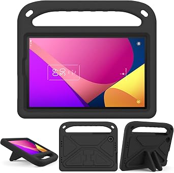 Case Kids for TCL Tab 8 LE 8.0 Inch Model 9137W EVA Shockproof Handle Light Weight Stand Cover, Black