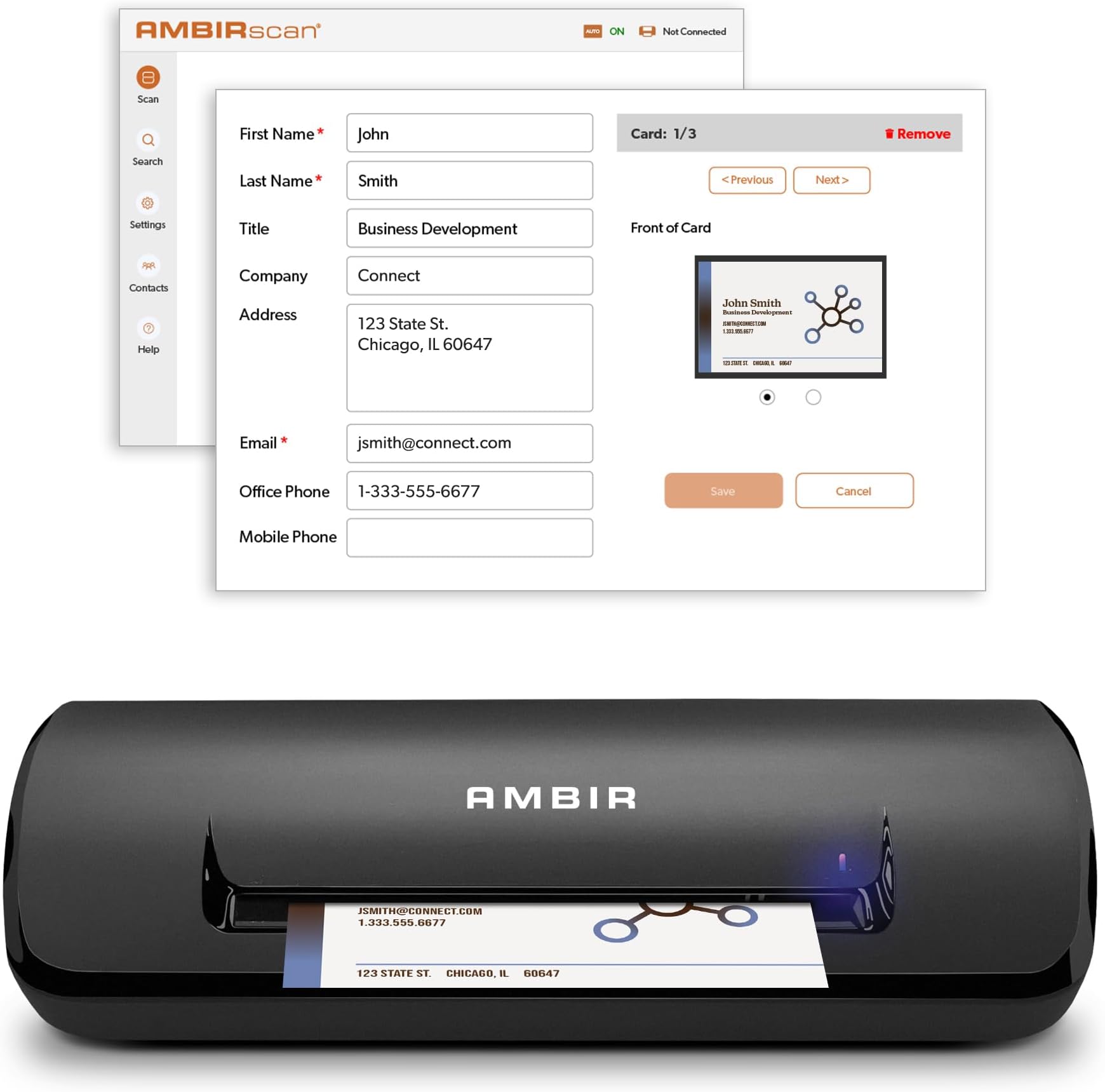 Ambir Technology ImageScan Pro DS687 Card Scanner